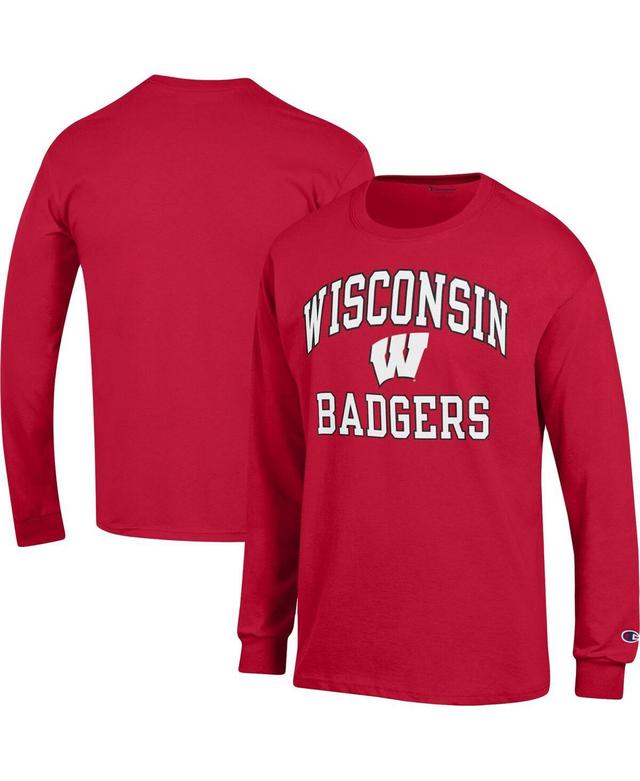 Mens Champion Red Wisconsin Badgers High Motor Long Sleeve T-shirt Product Image