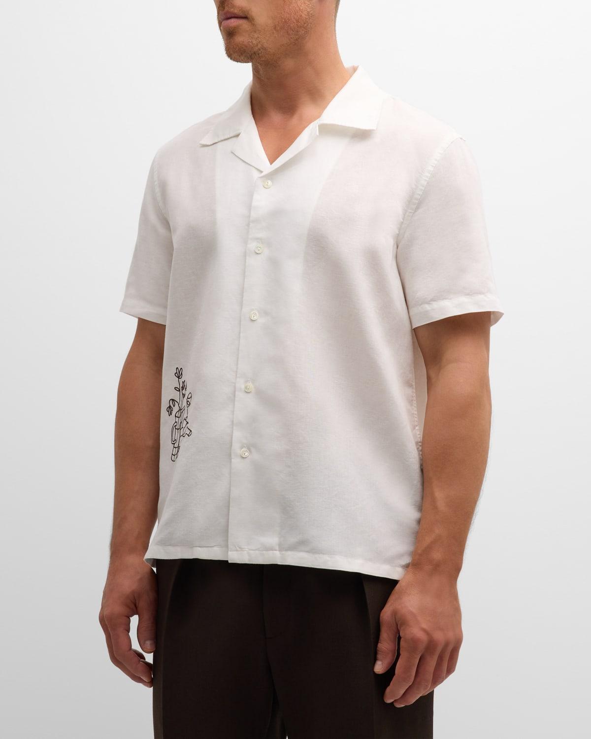 x Flottix Paris Mens Embroidered Camp Shirt Product Image