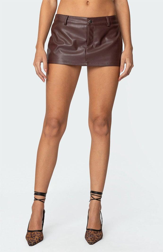 Edikted Women's Frances Faux Leather Mini Skort Product Image