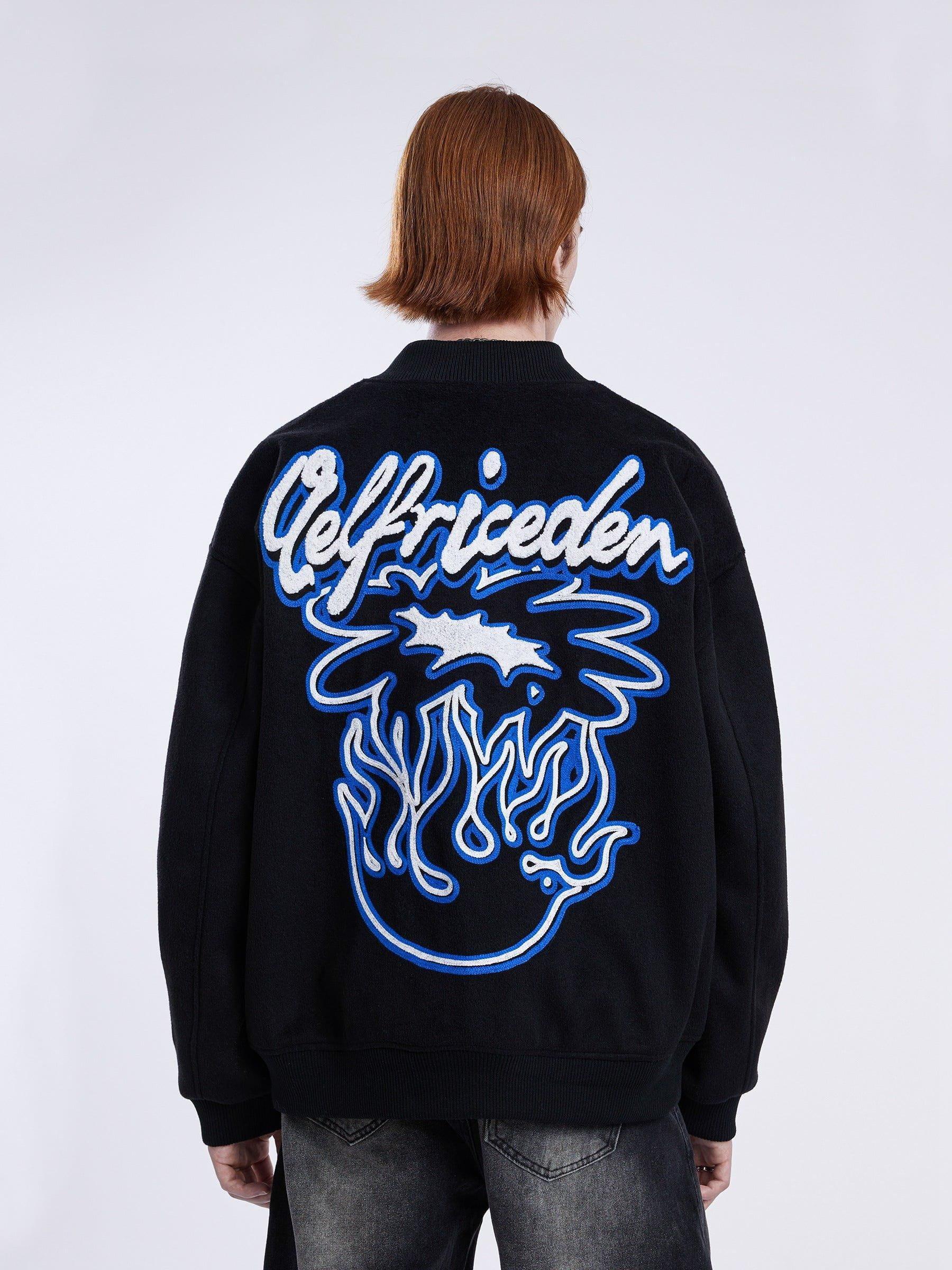 Aelfric Eden Patchwork Embroidery Varsity Jacket Product Image