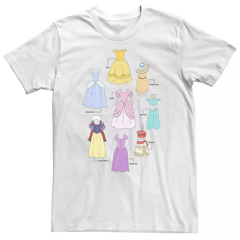 Big & Tall Disney Princess Textbook Dresses Tee, Mens Product Image