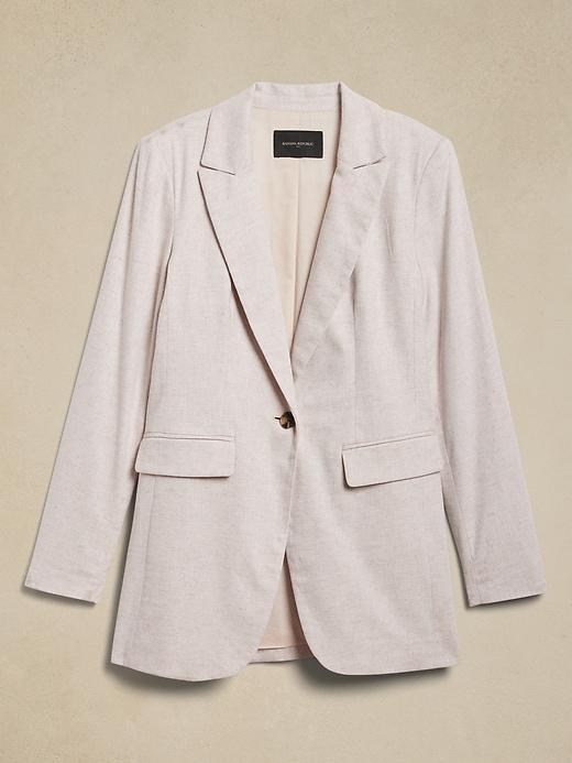 Linen-Blend Long and Lean Blazer Product Image