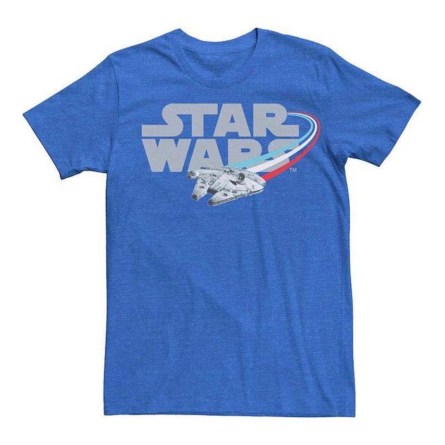 Mens Star Wars Millennium Falcon Red White & Blue Flight Logo Graphic Tee Product Image