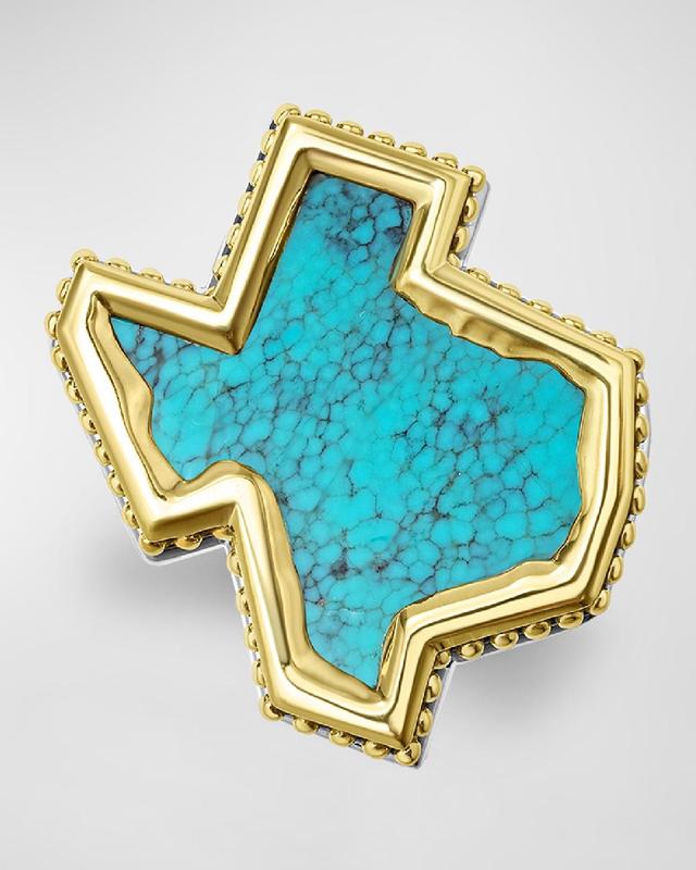 Men's Sterling Silver 18K Anthem Texas Turquoise Ring, 21x23mm Product Image