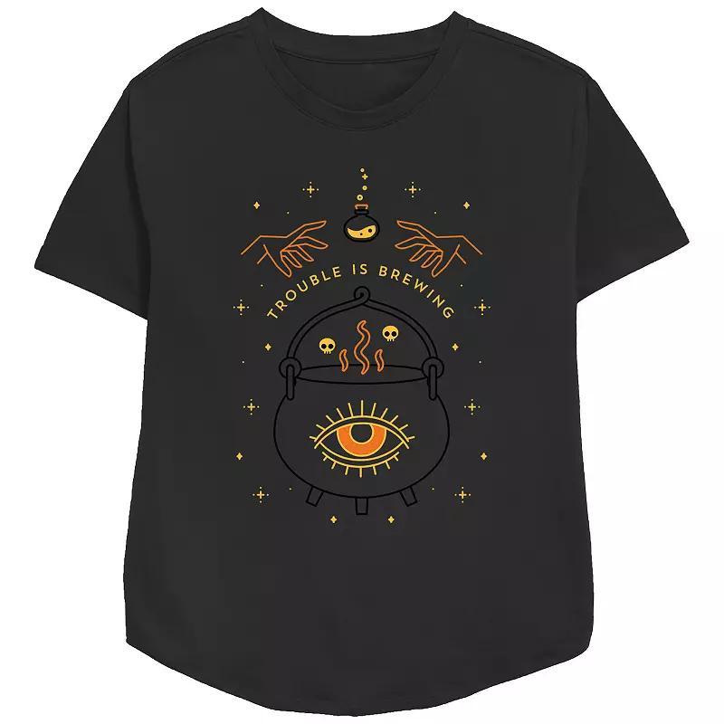 Disneys Hocus Pocus Trouble Is Brewing Womens Relaxed Fit Graphic Tee Product Image