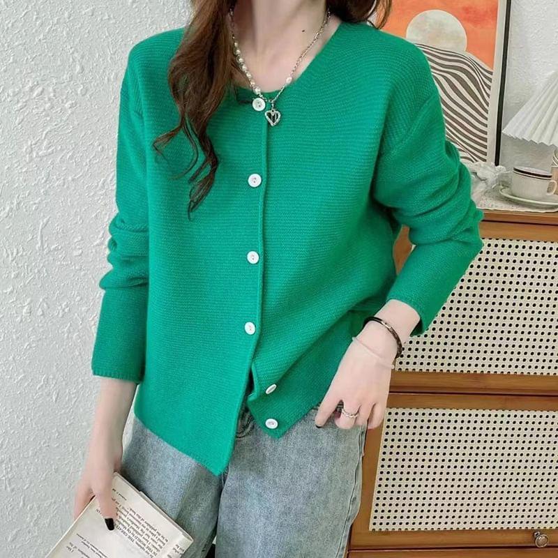 Crew-Neck Loose Cardigan Product Image