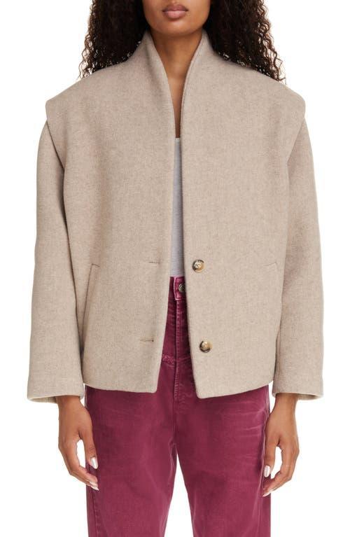 Isabel Marant Drogo Wool Blend Felt Crop Coat Product Image