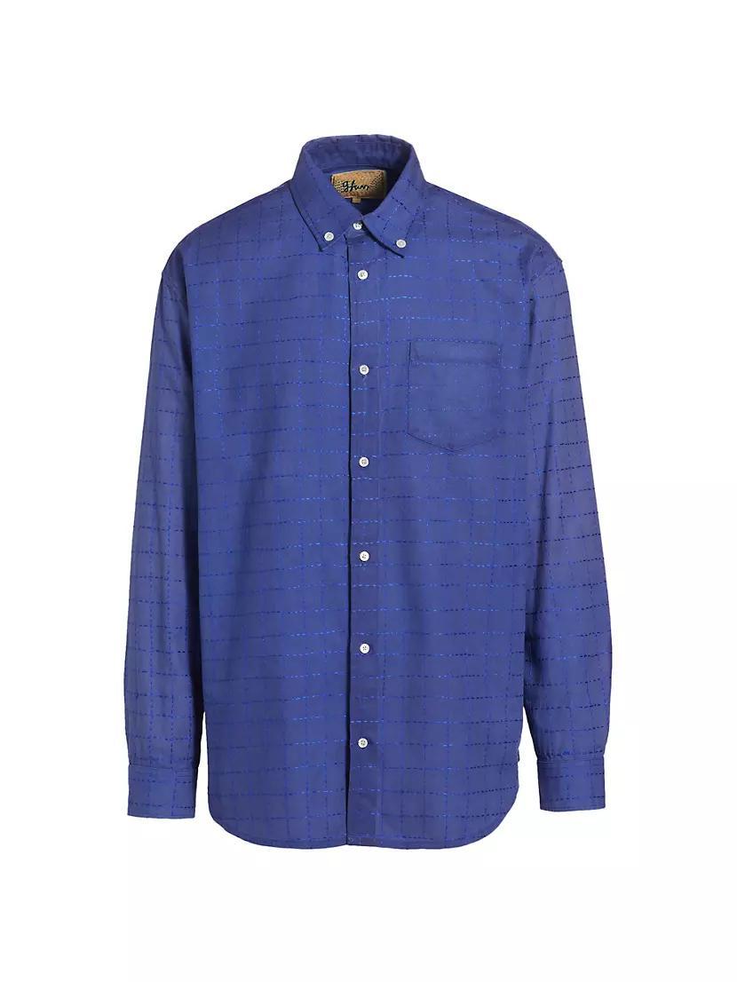 Check Cotton Oxford Button-Down Shirt Product Image