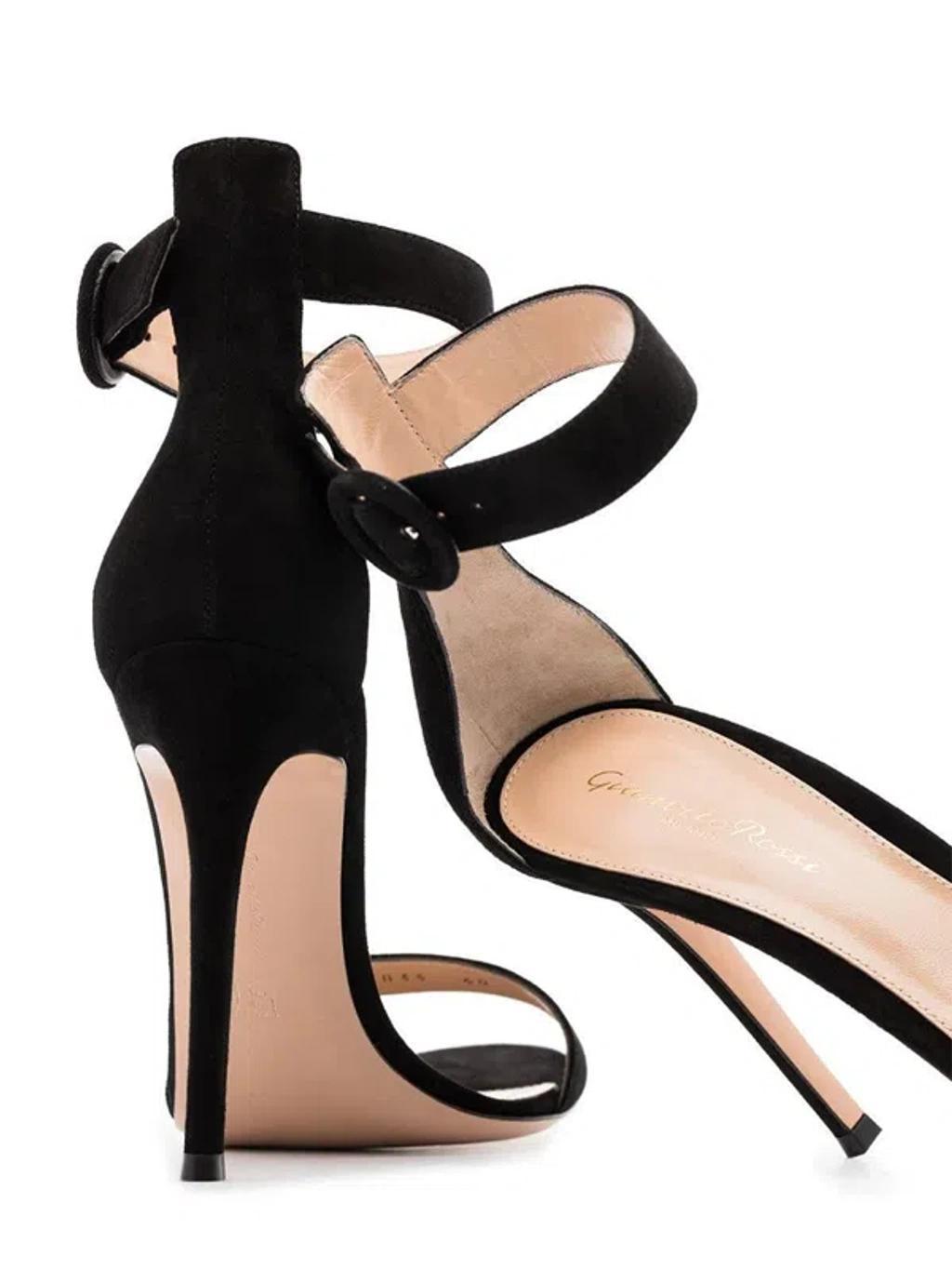 GIANVITO ROSSI Portofino 105mm Suede Sandals In Black Product Image