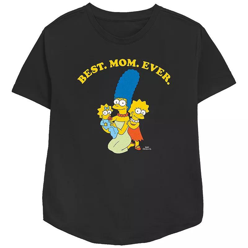 Womens The Simpsons Marge Best Mom Ever Relaxed Fit Graphic Tee Pink Product Image