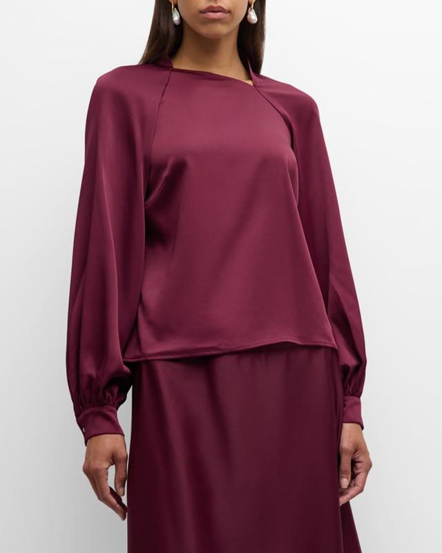 Asymmetric Crepe De Chine Blouse Product Image