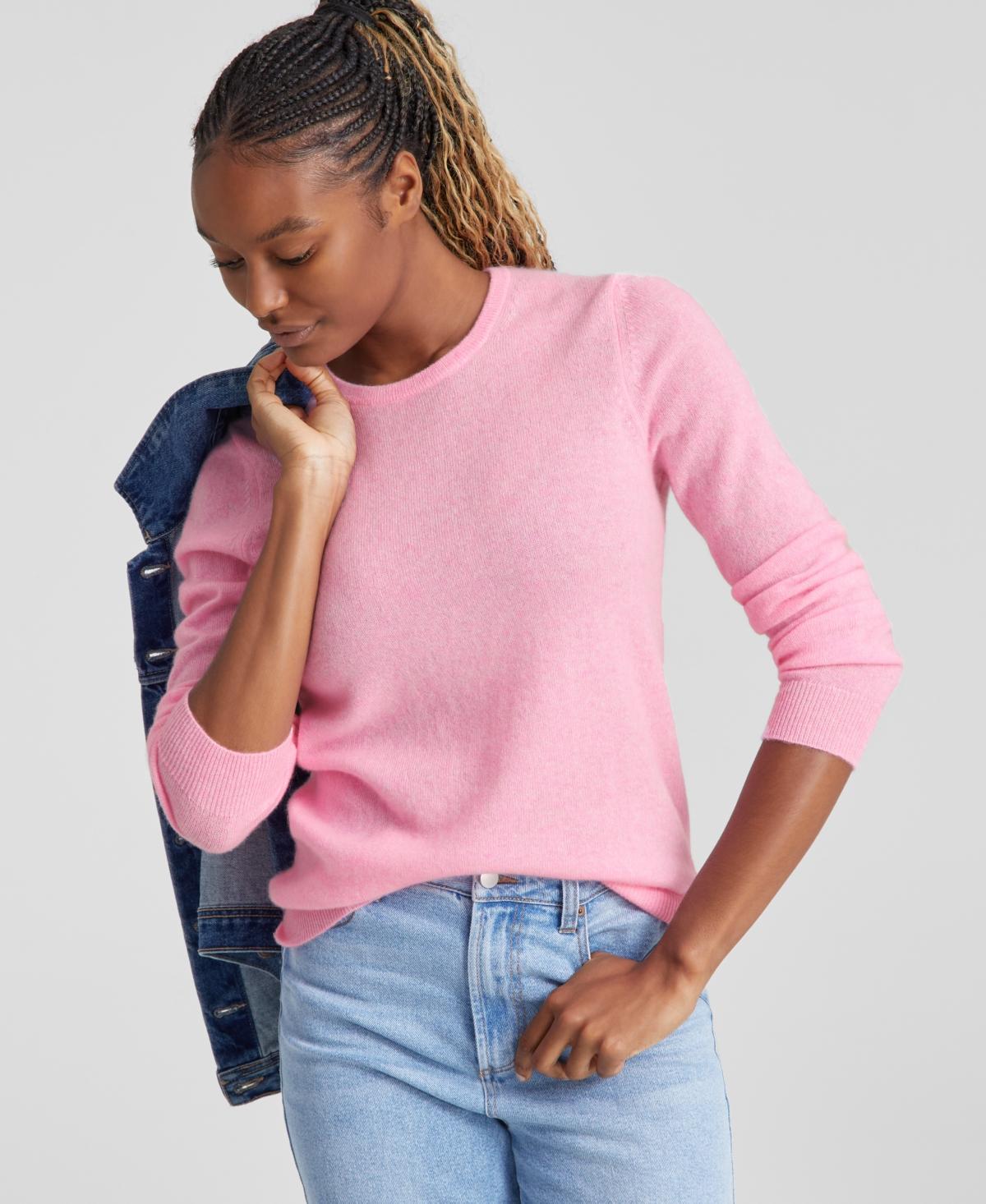 Charter Club 100% Cashmere Womens Long-Sleeve Crewneck Sweater, Regular & Petites, Created for Macys Product Image