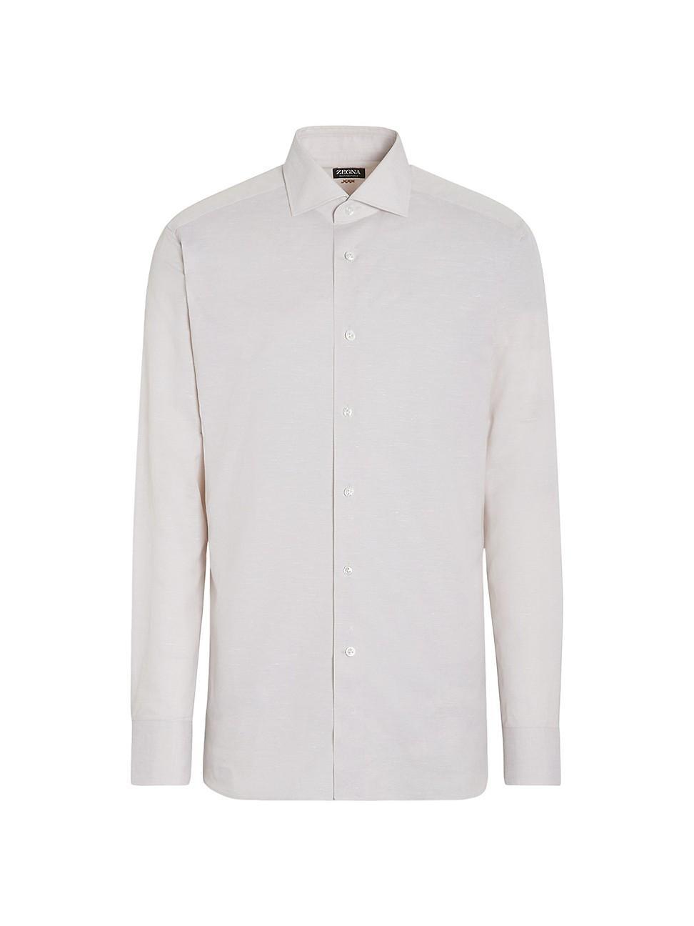 Mens Centoventimila Cotton and Linen Shirt Product Image