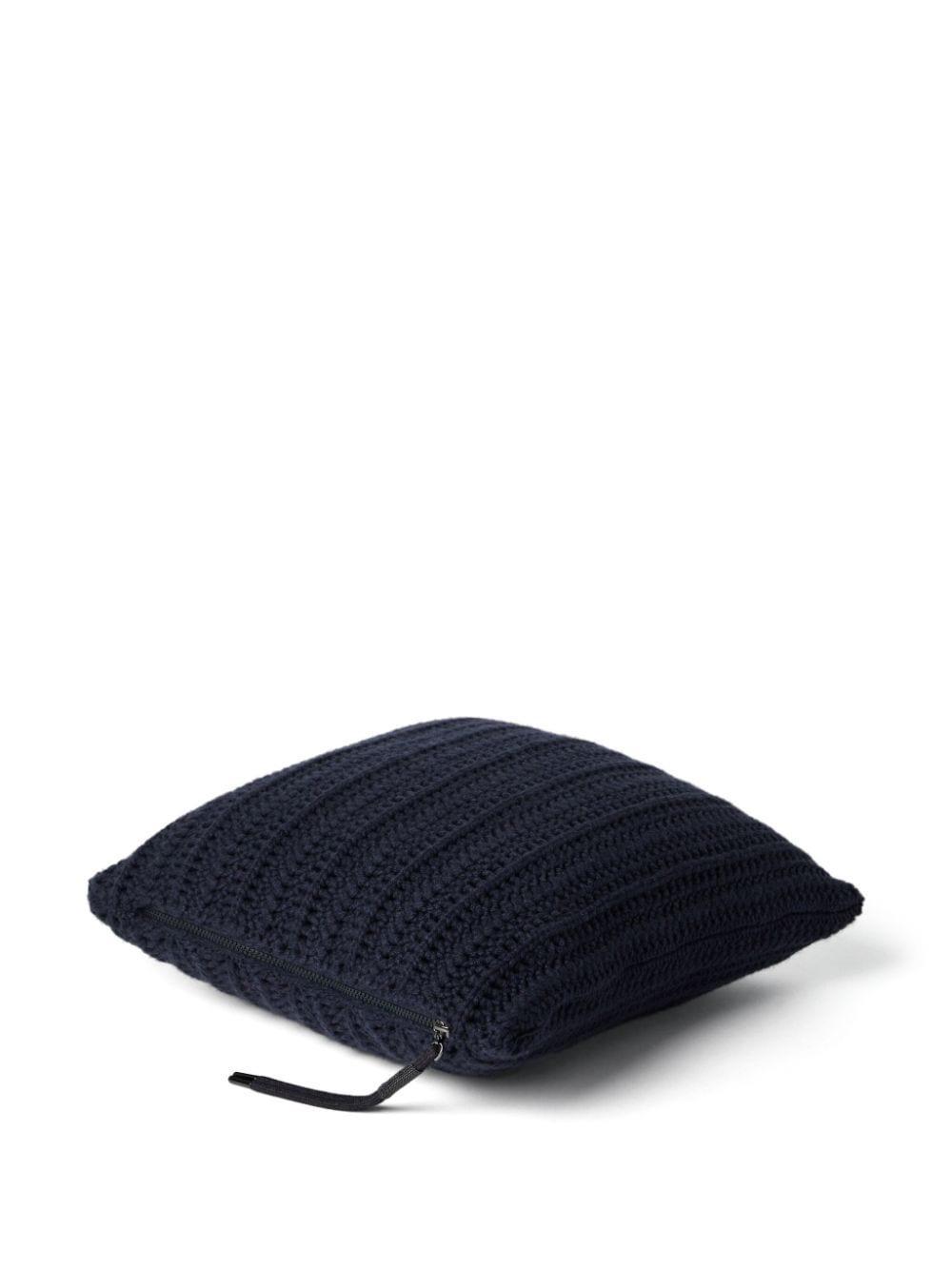 BRUNELLO CUCINELLI Crochet-knit Cashmere Cushion In Blue Product Image