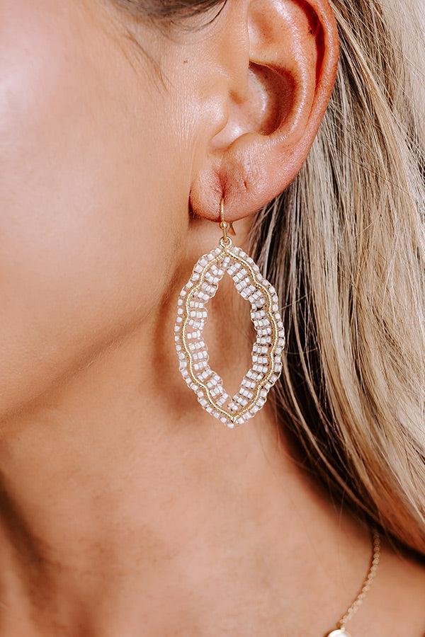 Show Stopper Beaded Earrings in Ivory Product Image