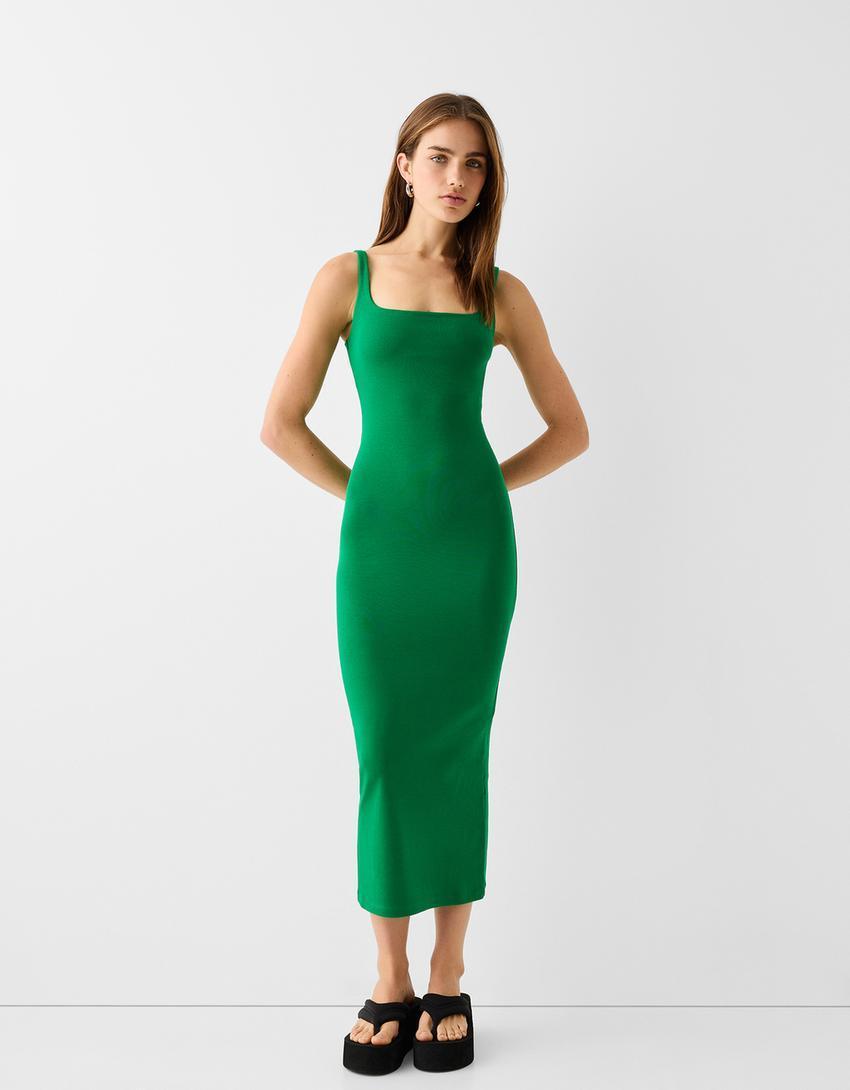 Strappy square-neck midi dress product image