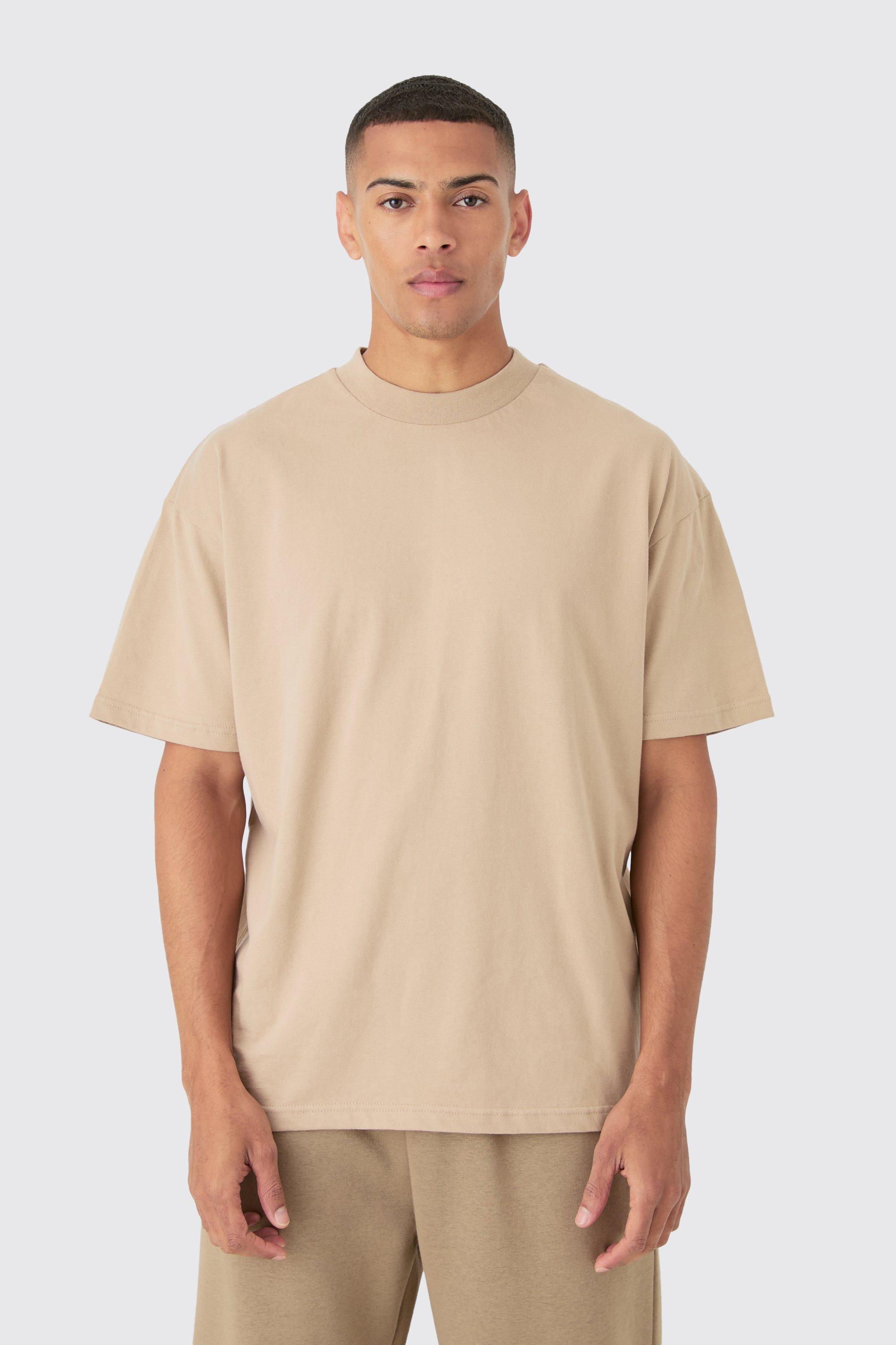 Oversized Extended Neck Heavy T-shirt | boohooMAN USA Product Image