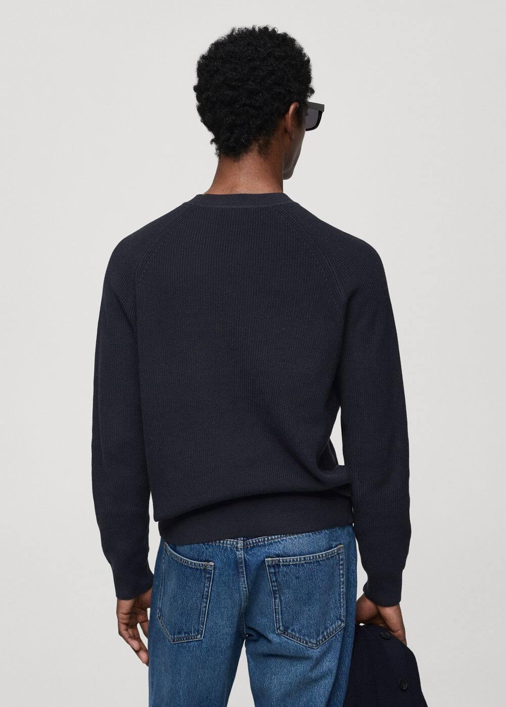 MANGO MAN - Ribbed round-neck sweater dark navyMen Product Image