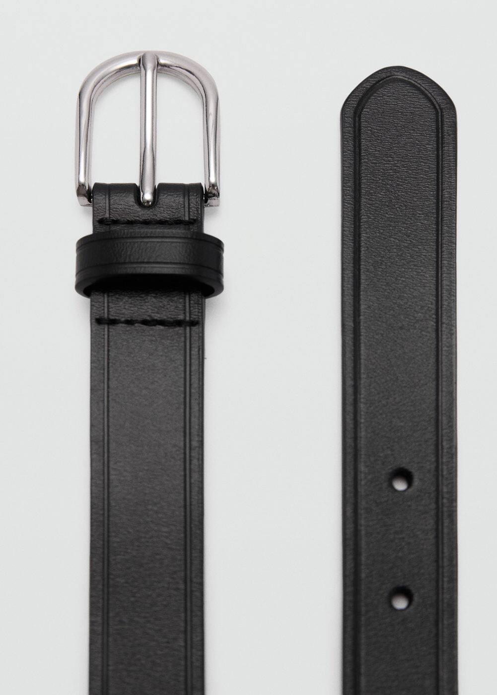 MANGO MAN - 100% leather belt blackMen Product Image