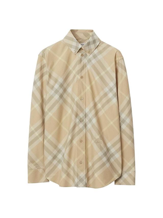 Womens Plaid Button-Down Shirt Product Image