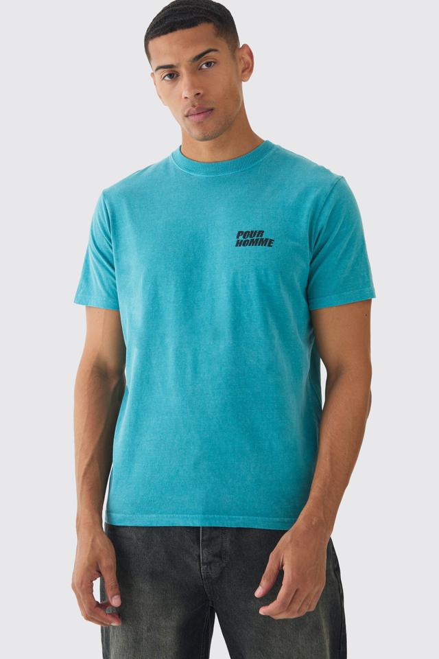 Slim Washed Pour Homme T-Shirt | boohooMAN USA Product Image