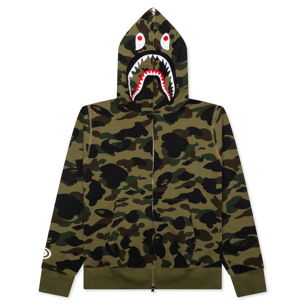 1st Camo 2nd Shark Full Zip Hoodie - Green Male Product Image