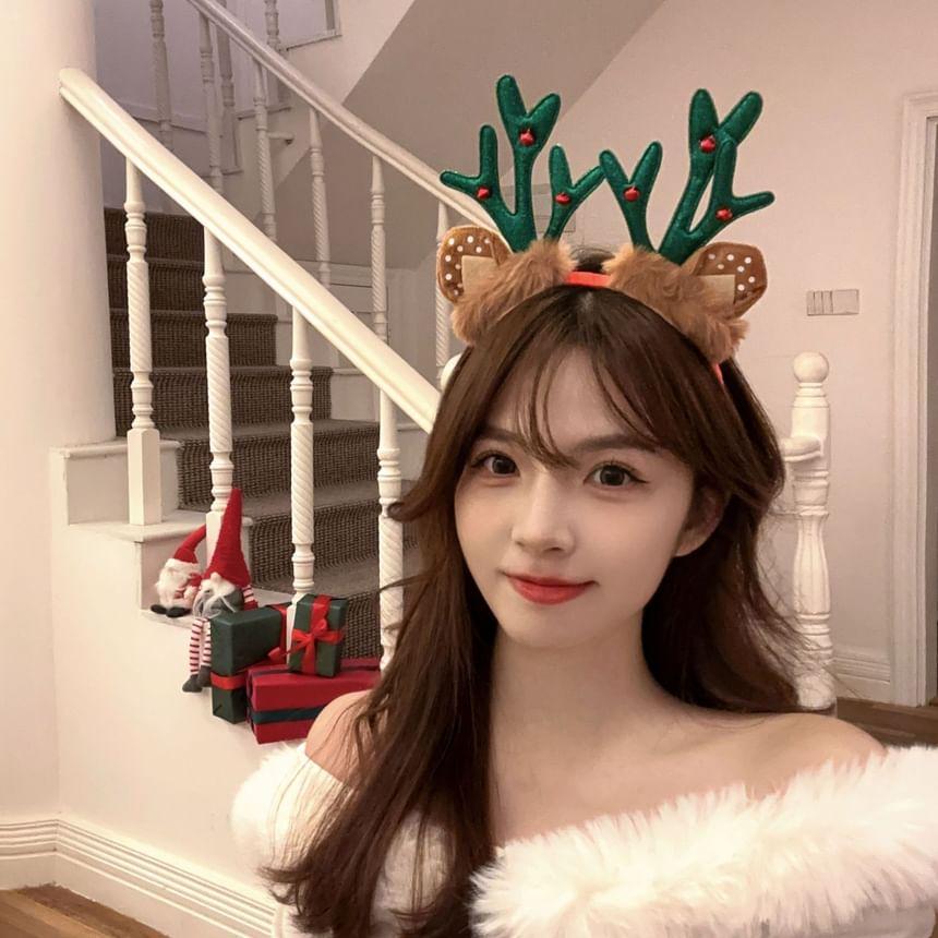 Christmas Deer Horn Chenille Party Headband Product Image