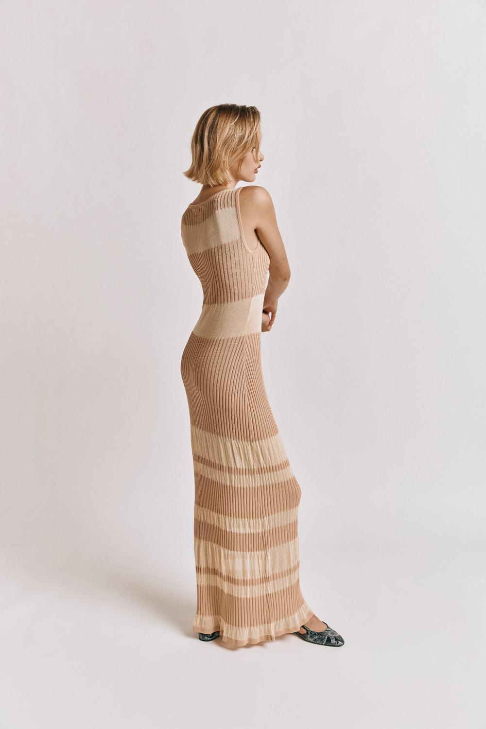 Rowan Knit Maxi Dress Nude Product Image