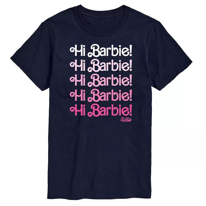 Big & Tall Barbie The Movie Hi Barbie Graphic Tee, Mens Blue Product Image