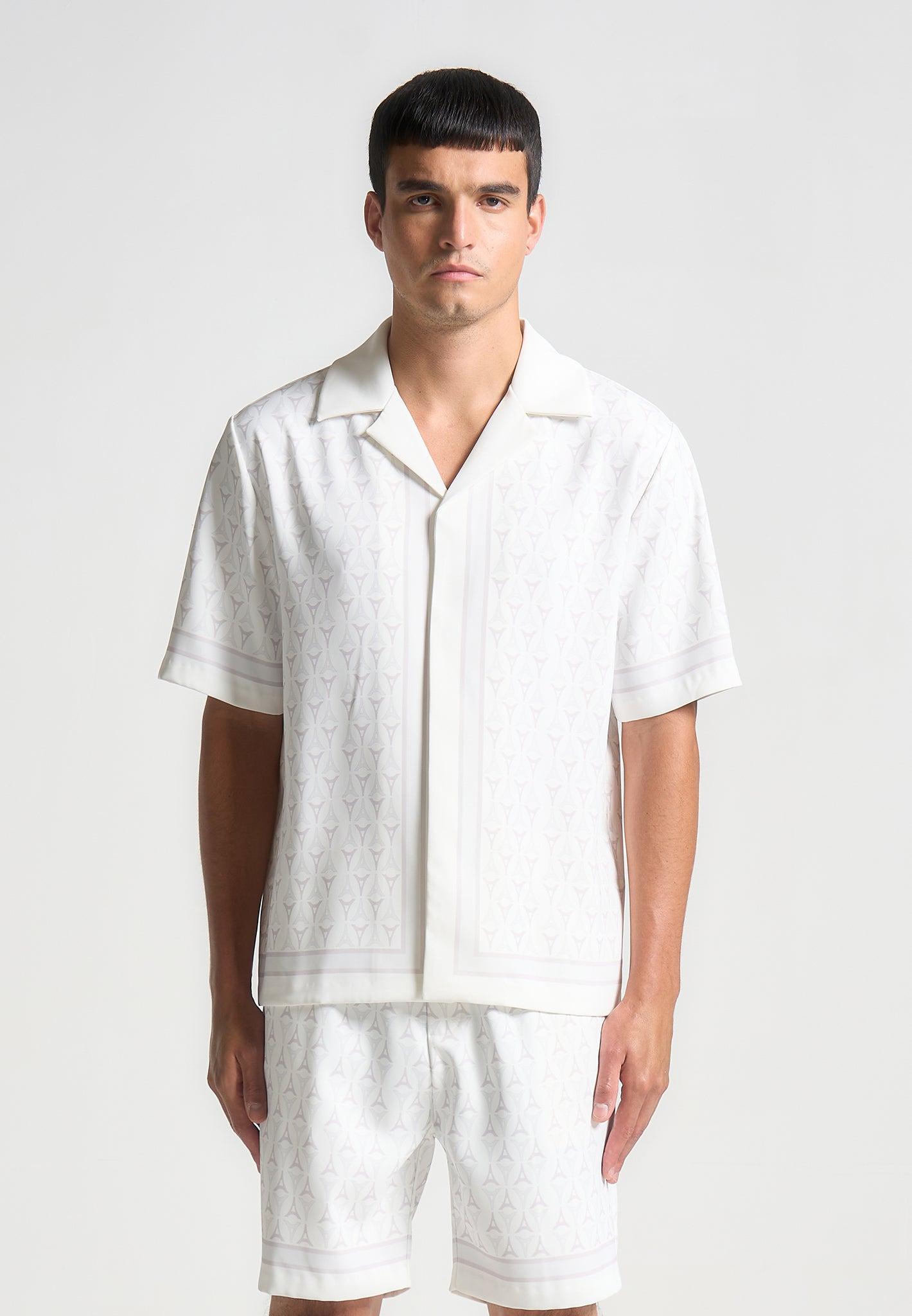 Eiffel Monogram Resort Shirt - White Male Product Image