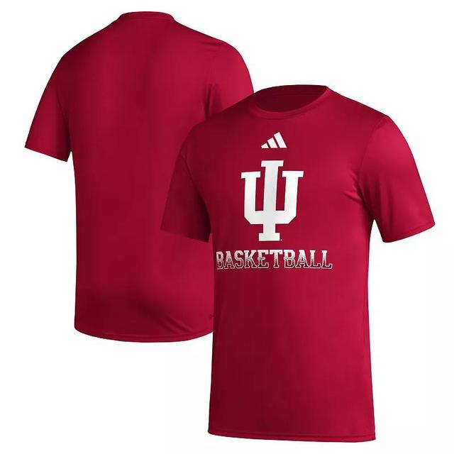 Mens adidas Crimson Indiana Hoosiers Fadeaway Basketball Pregame Aeroready T-shirt Product Image