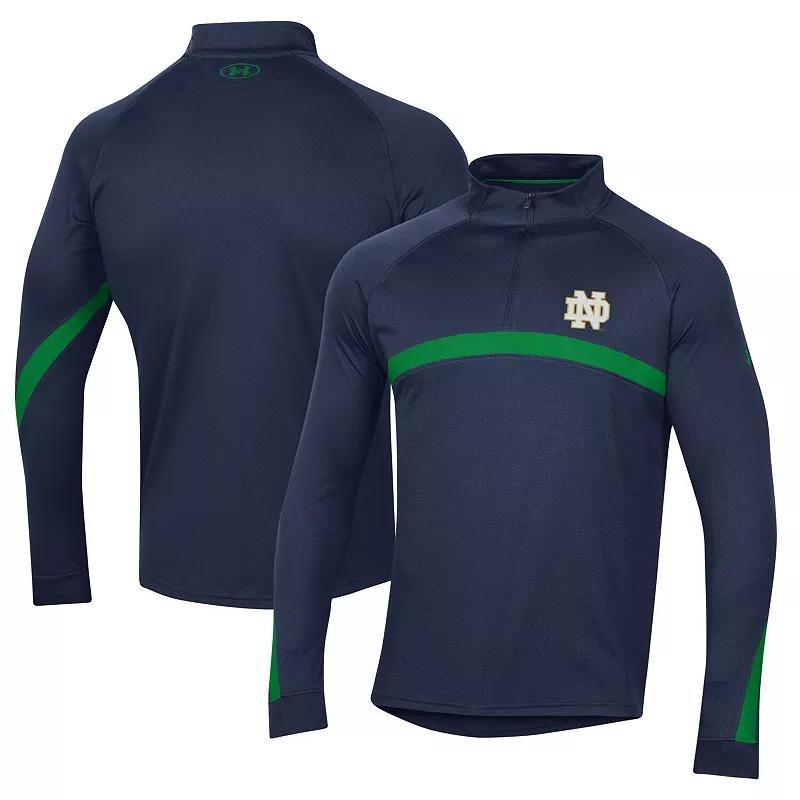 Under Armour Mens Navy Auburn Tigers Game Day Raglan Quarter-Zip Top Product Image