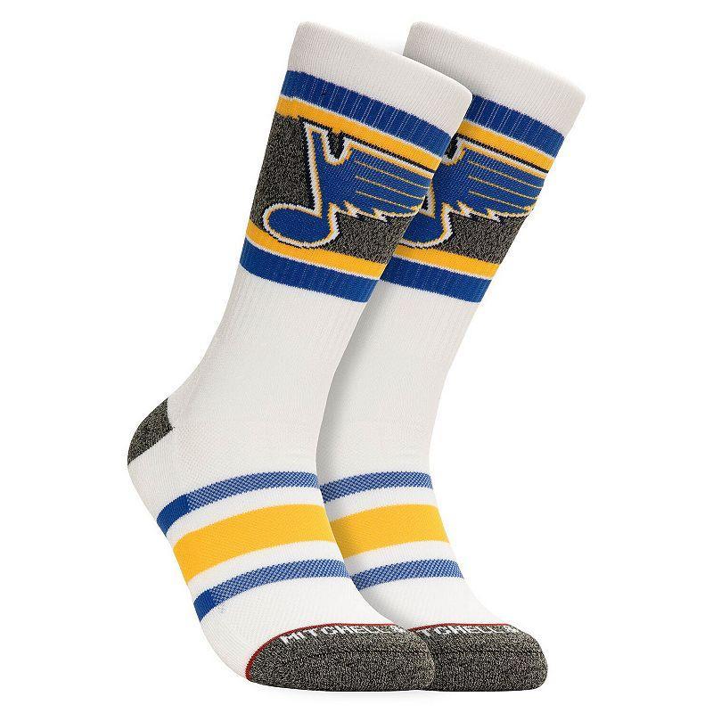 Mens Mitchell & Ness St. Louis Blues Cross Bar Crew Socks - White Product Image