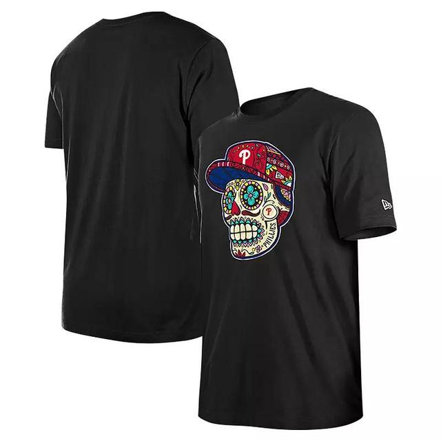 Mens New Era Philadelphia Phillies Sugar Skulls T-Shirt Product Image