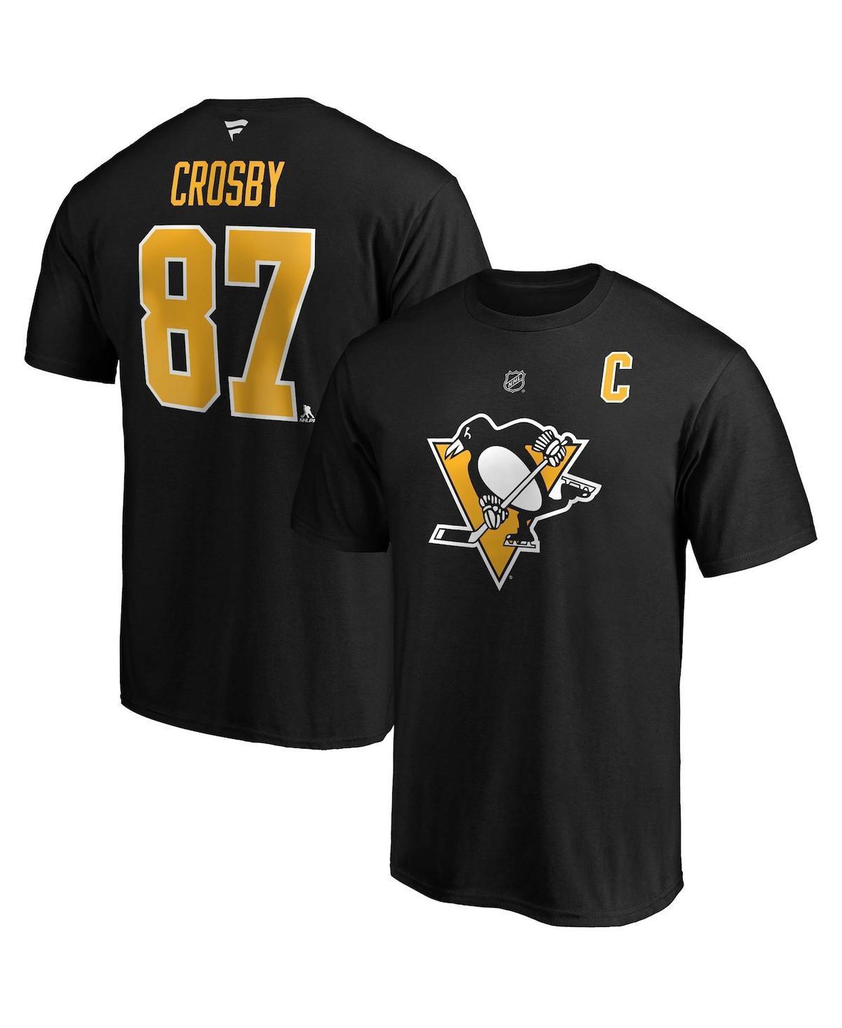 Mens Fanatics Branded Sidney Crosby Pittsburgh Penguins Big & Tall Captain Patch Name & Number T-Shirt Product Image