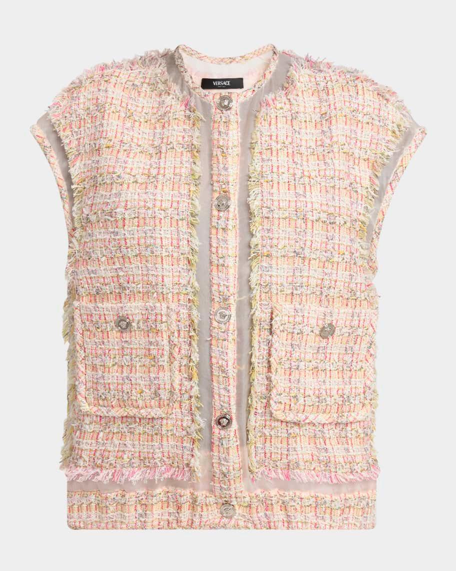 Fancy Tweed Sleeveless Informal Jacket Product Image