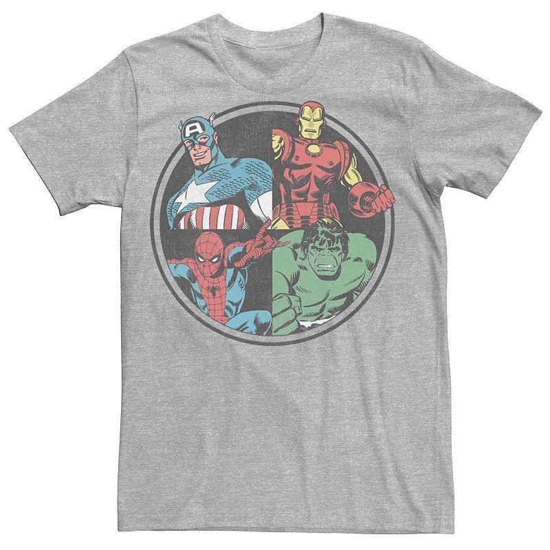 Mens Marvel Avengers Classsic Circle Group Shot Tee Athletic Grey Product Image