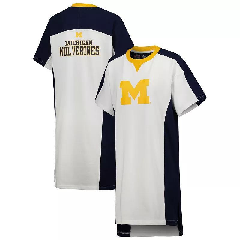 Womens G-III 4Her by Carl Banks Michigan Wolverines Home Run T-Shirt Dress Product Image