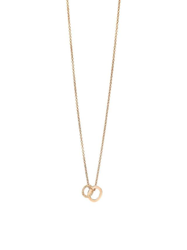 Womens Brera 18K Rose Gold & Brown Diamond Circle Link Pendant Necklace Product Image