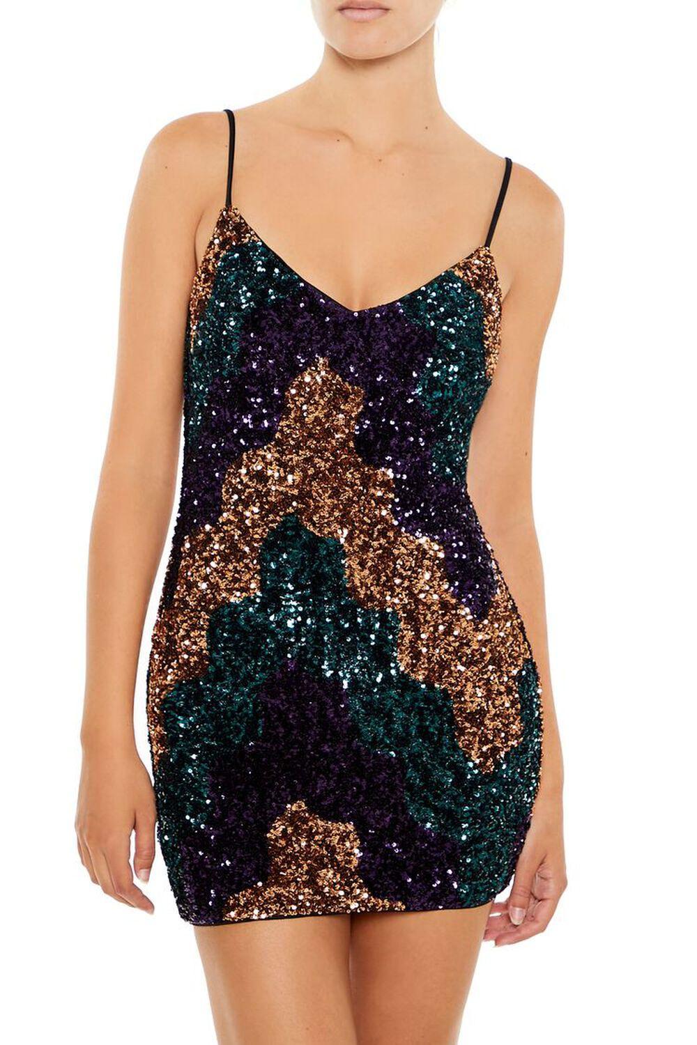 Sequin Chevron Cami Mini Dress | Forever 21 Product Image