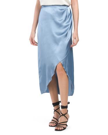 Satin Midi Skirt for Women Product Image