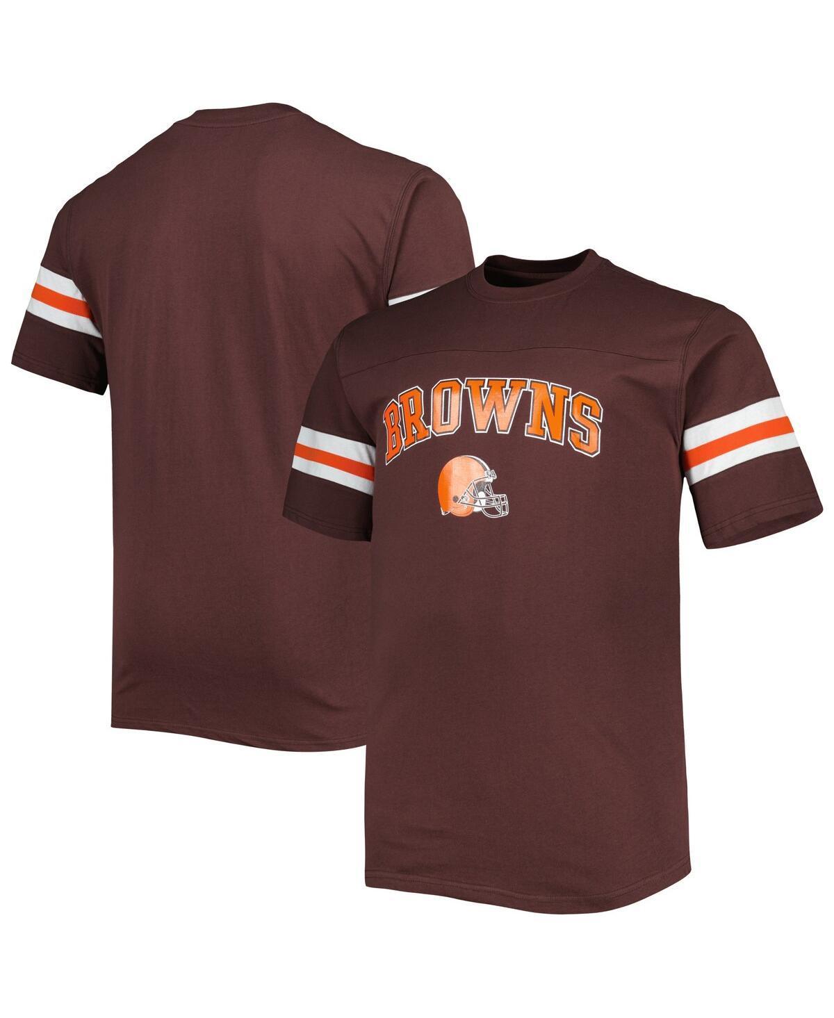 Mens Brown Cleveland Browns Big and Tall Arm Stripe T-shirt Product Image