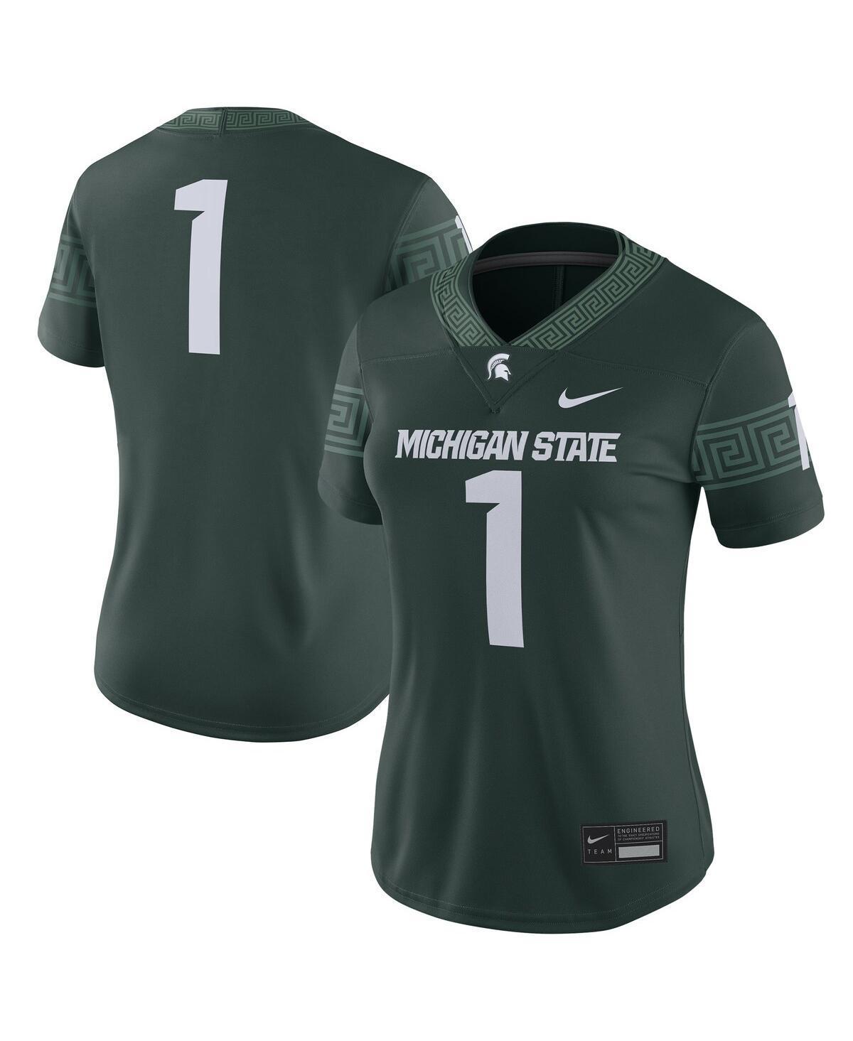 Womens Nike #1 Green Michigan State Spartans Football Game Jersey - Green Product Image