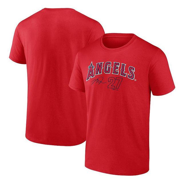 Mens Fanatics Branded Mike Trout Los Angeles Angels Player Name & Number T-Shirt Product Image