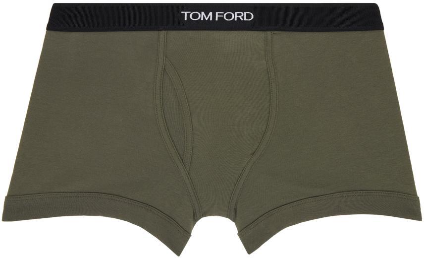 Khaki Classic Fit Boxer Briefs In Military Green Product Image