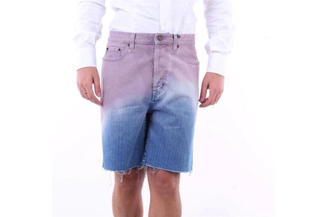 Faded Color Denim Shorts In Blue Product Image