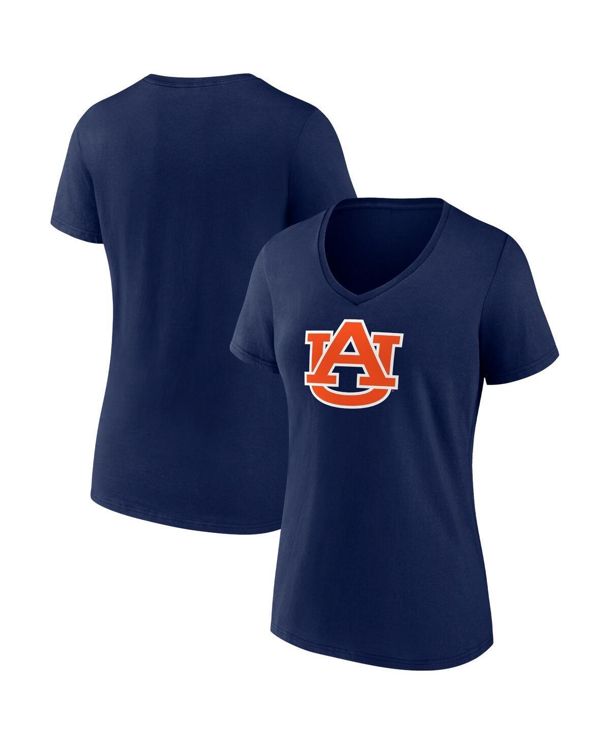 Womens Fanatics Navy Auburn Tigers Evergreen Logo V-Neck T-shirt Product Image