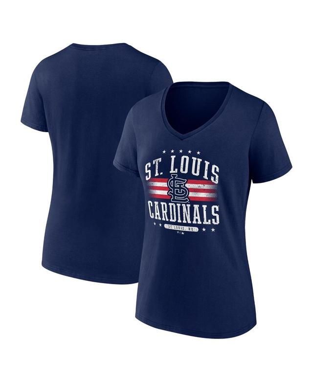 Fanatics Womens Navy St. Louis Cardinals Americana V-Neck T-Shirt Product Image