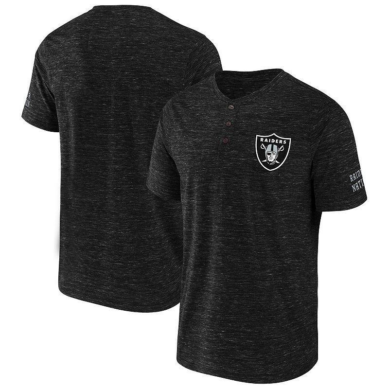 Mens NFL x Darius Rucker Collection by Fanatics Black Las Vegas Raiders Slub Henley T-Shirt Product Image