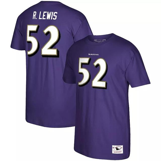 Mens Mitchell & Ness Ray Lewis Baltimore Ravens Retired Player Logo Name & Number T-Shirt Product Image